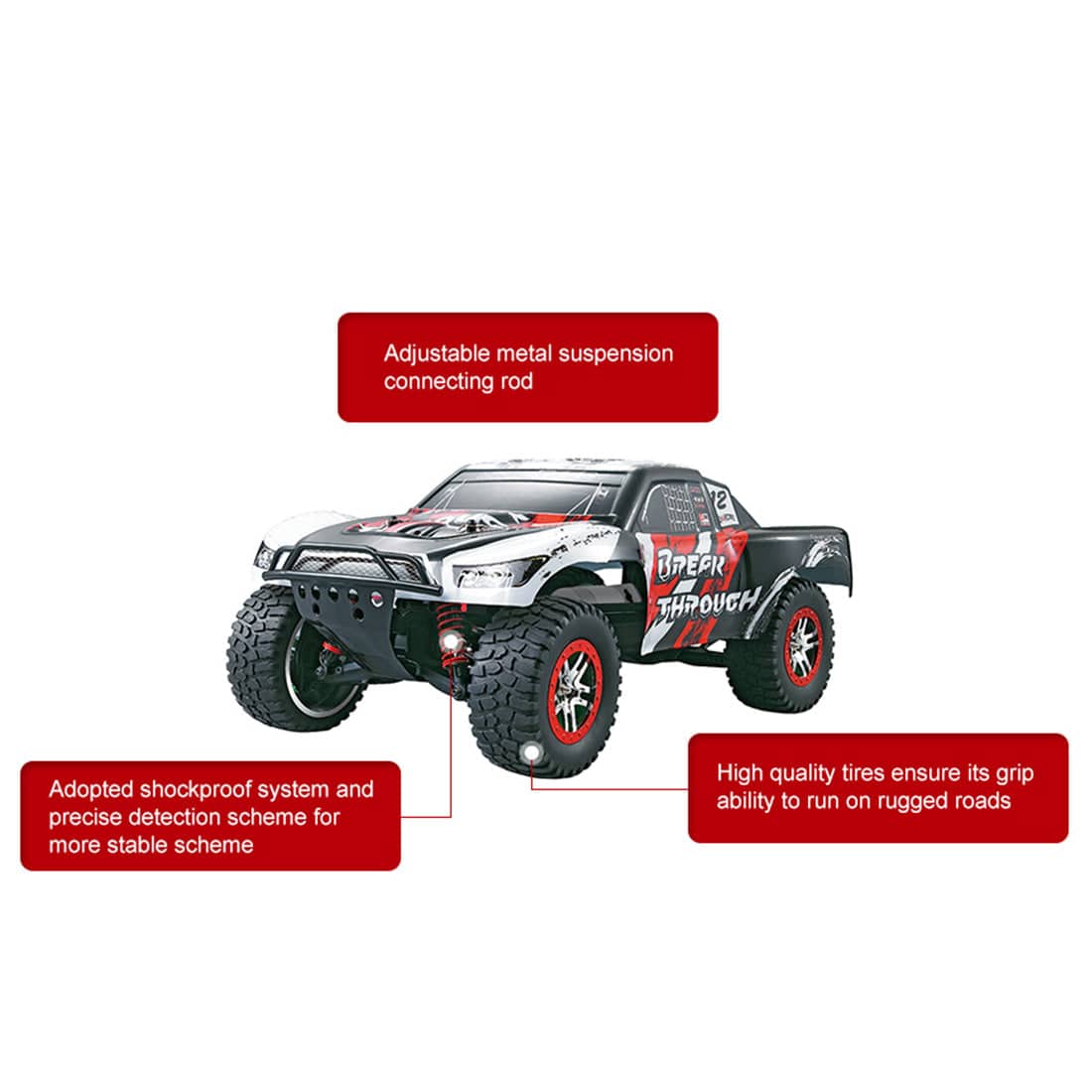 HG-101 BREER THROUCH 1/10 2.4G High Speed RC Car Remote Control Racing Car - stirlingkit