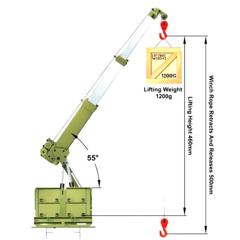 HG-P803 1/12 Upgraded Crane Lifting Arm Assembly DIY Spare Parts for U.S. Military Truck of 8 Wheels - stirlingkit