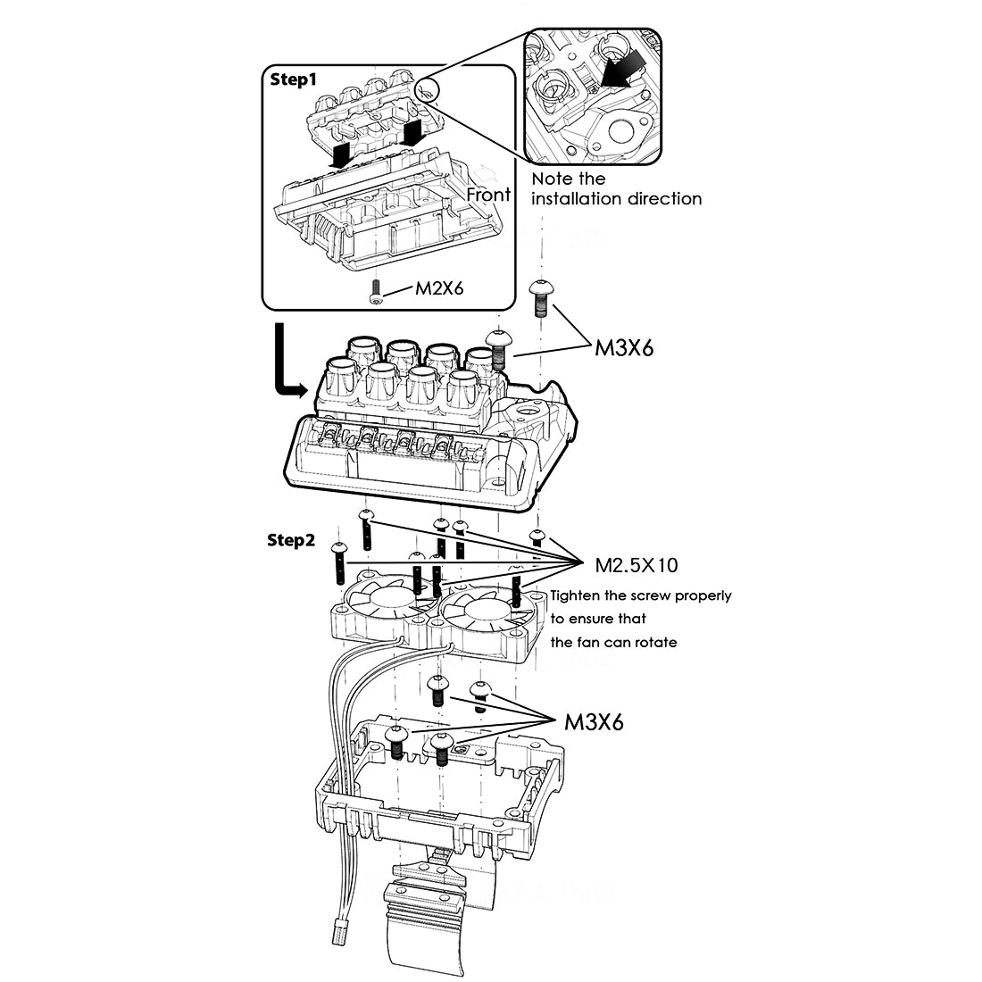 High Simulation V8 Engine Hood Fan Air Intake Motor Radiator kits for 1/10 Car GRC FST - stirlingkit