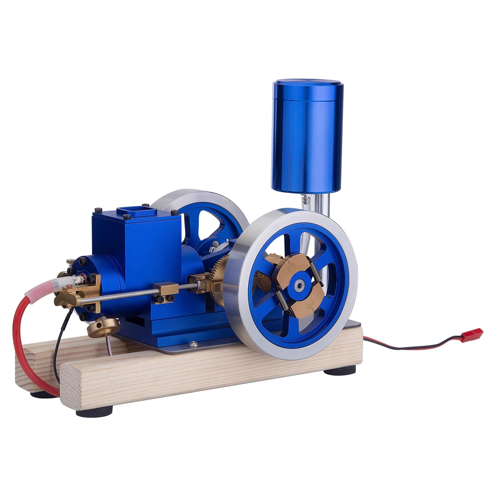 Hit & Miss Gas Model Engine with Wooden Base Fuel Tank Water