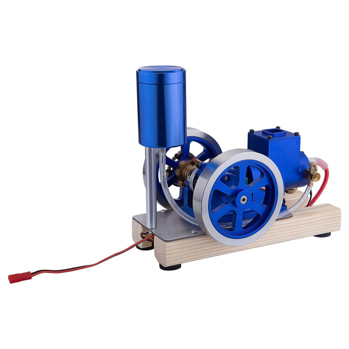 Hit & Miss Gas Model Engine with Wooden Base Fuel Tank Water Cooled ICE Engine - stirlingkit