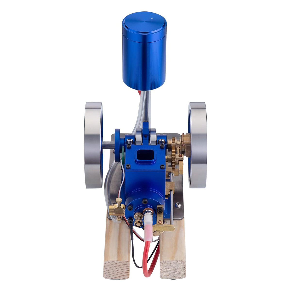 Hit & Miss Gas Model Engine with Wooden Base Fuel Tank Water Cooled ICE Engine - stirlingkit