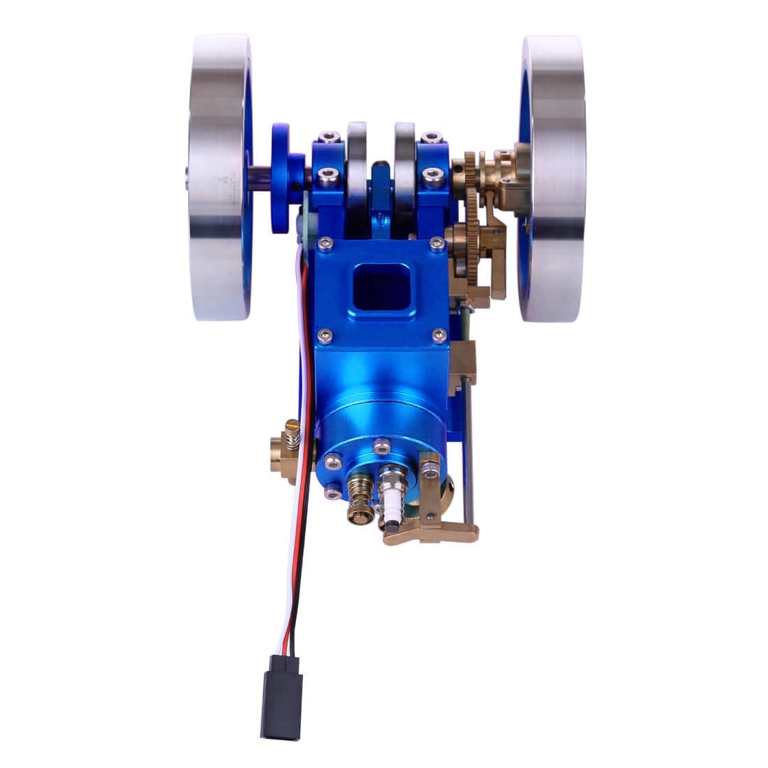 Hit & Miss Gas Model Engine with Wooden Base Fuel Tank Water Cooled ICE Engine - stirlingkit