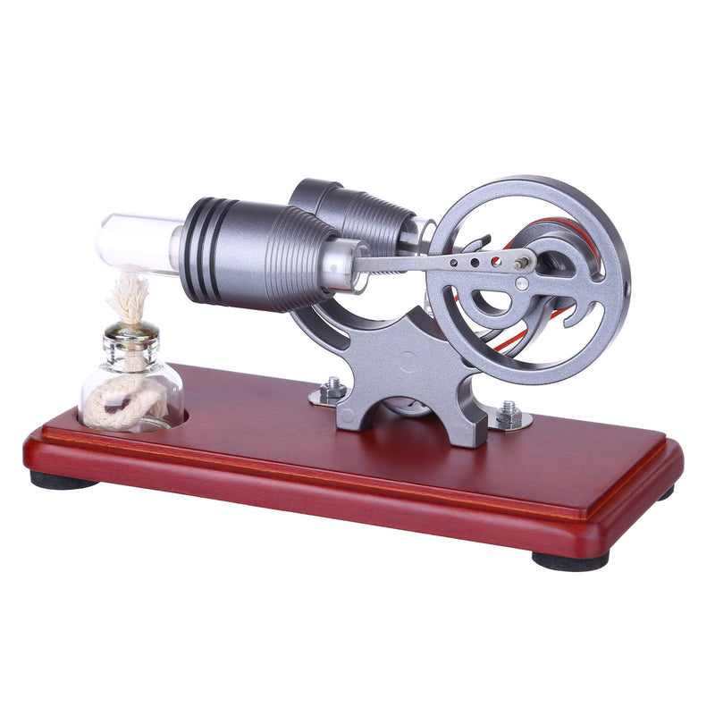 Hot Air Stirling Engine Colorful LED Flywheel Education Toy Electricity Power Generator Model - stirlingkit