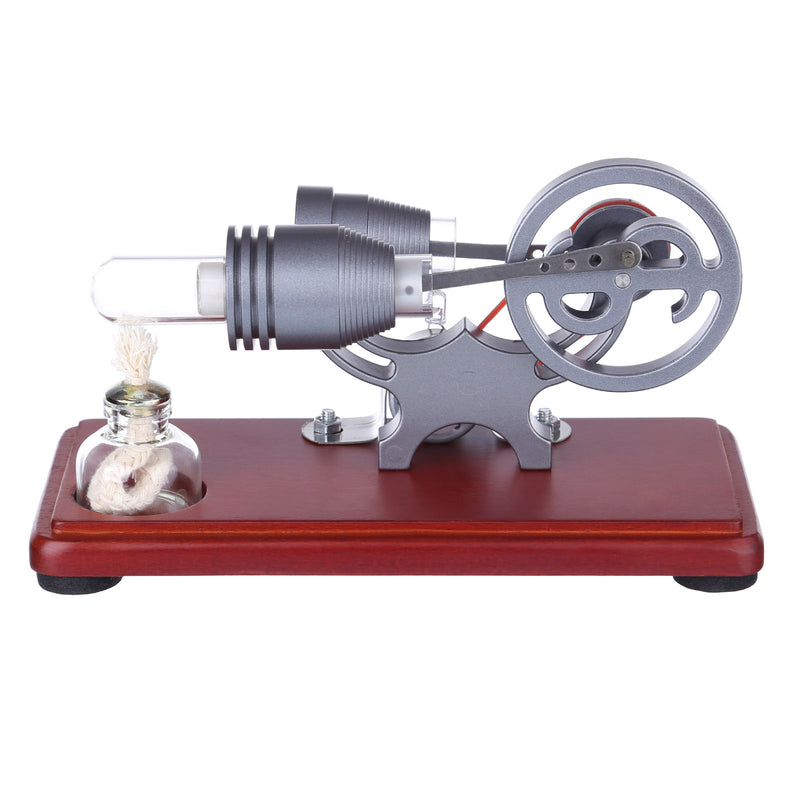 Hot Air Stirling Engine Colorful LED Flywheel Education Toy Electricity Power Generator Model - stirlingkit