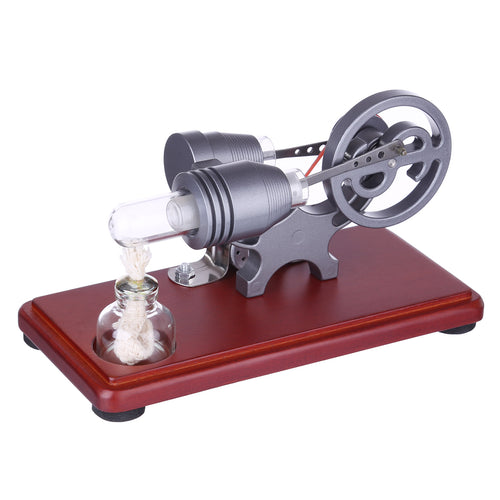 Hot Air Stirling Engine Colorful LED Flywheel Education Toy Electricity Power Generator Model - stirlingkit