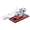 Hot Air Stirling Engine Kit Education Toy With Brown Solid Wood Baseplate - stirlingkit