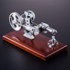 Hot Air Stirling Engine Kit Education Toy With Brown Solid Wood Baseplate - stirlingkit