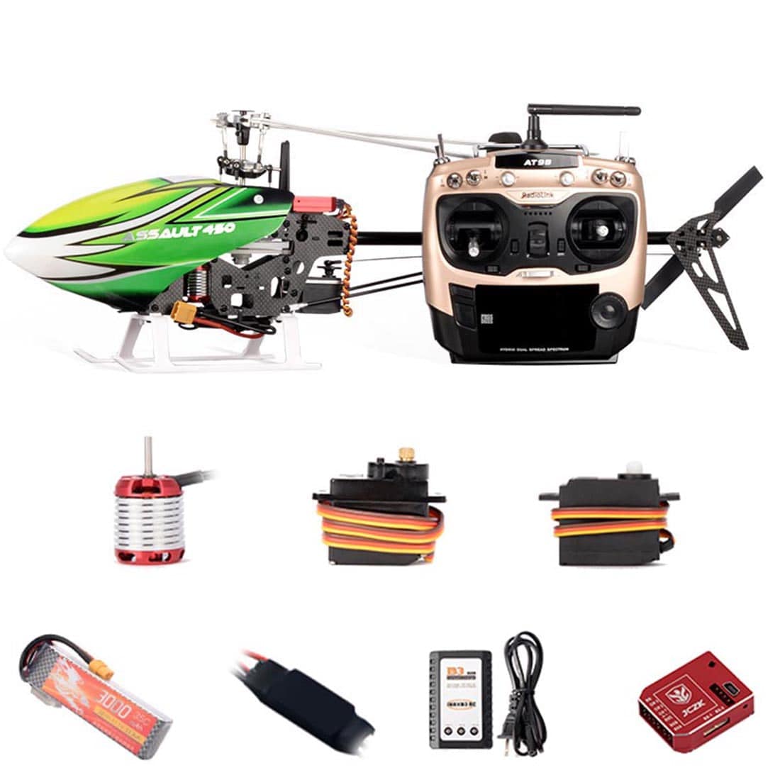JCZK 450 2.4G RC 3D Aerobatic Helicopter DFC Flybarless Electric Aircraft Airplane Toy RTF - stirlingkit
