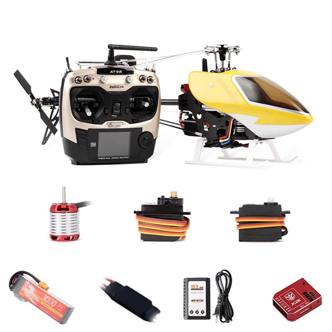 JCZK 450 2.4G RC 3D Aerobatic Helicopter DFC Flybarless Electric Aircraft Airplane Toy RTF - stirlingkit