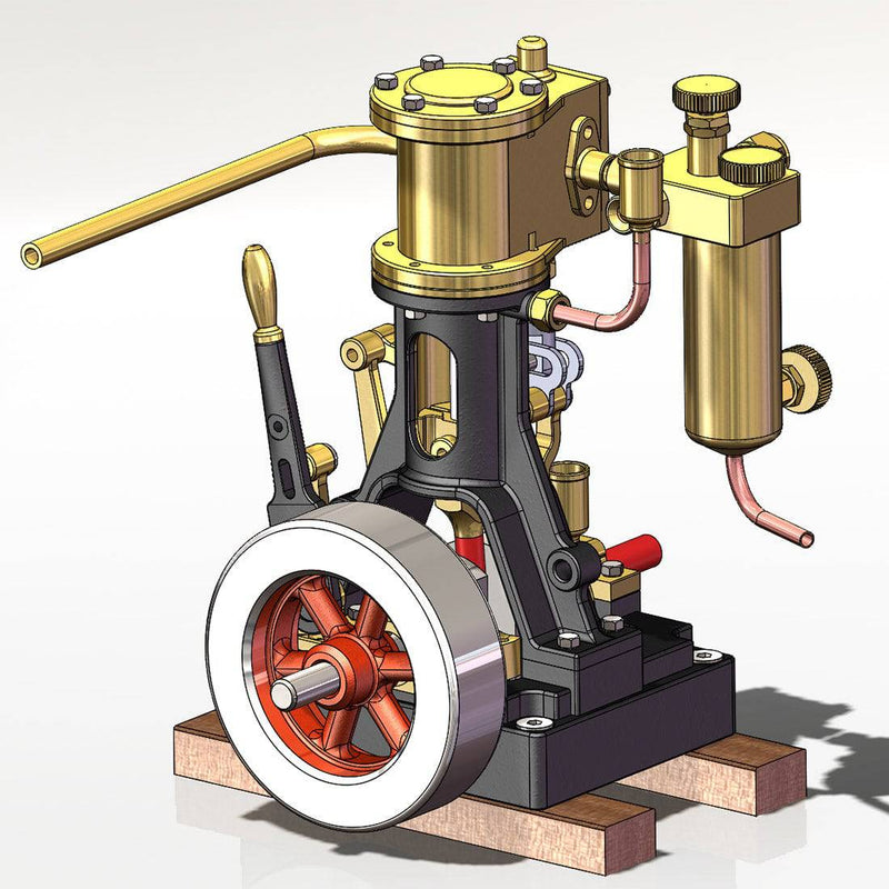 KACIO LS1-14 Inline Single Cylinder Reciprocating Steam Engine Piston Engines Model for 60cm+ Boat Ship (without Boiler) - stirlingkit