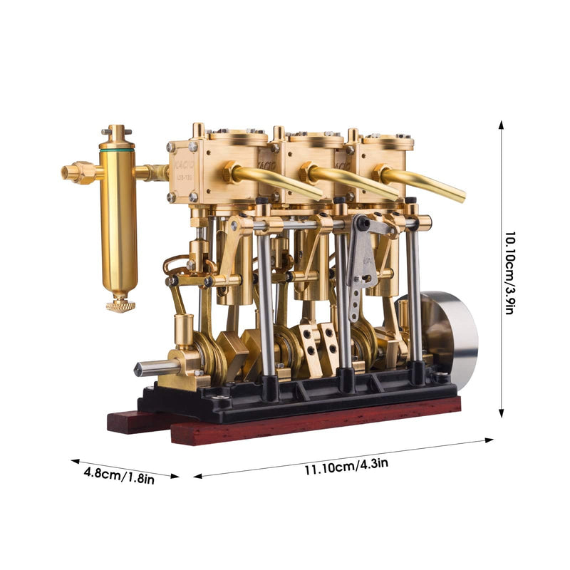 KACIO LS3-13S Three Cylinder Triple Steam Engine Model for 80-120CM Steamship - stirlingkit