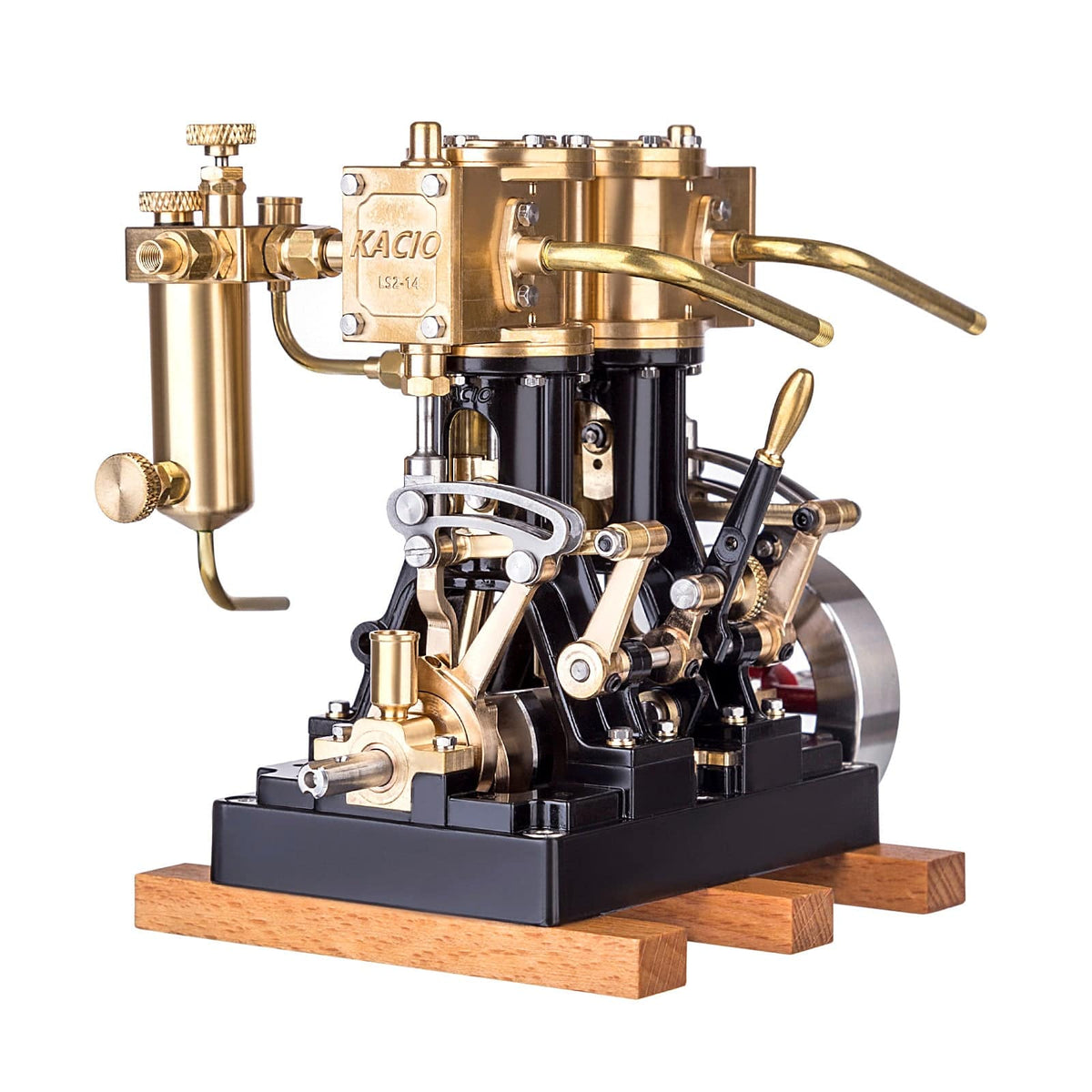 KACIO LS2-14 Two Cylinders Reciprocating Retro Twin Steam Engine Model for 80cm+ Boat Ship (without Boiler) - stirlingkit