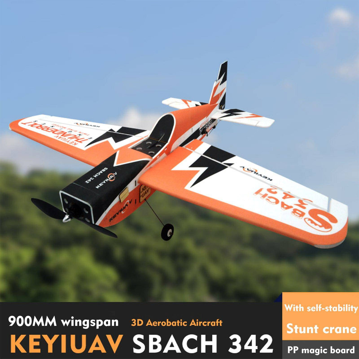 KEYIUAV SBACH 342 Electric RC Airplane 3D Aerobatic Glider Aircraft RTF - stirlingkit