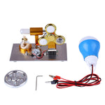 L Shape Led Bulb Golden Stirling Engine Custom Model with Voltage Digital Display Meter Gyroscopes - stirlingkit