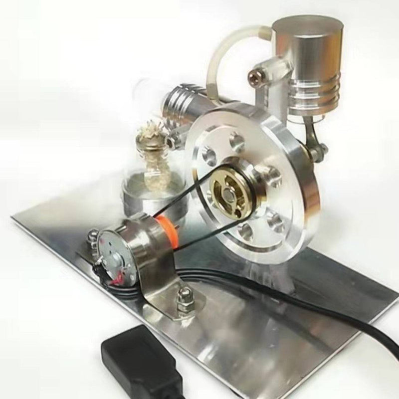 L-shape Single Cylinder Stirling Engine Model with Night Light - stirlingkit