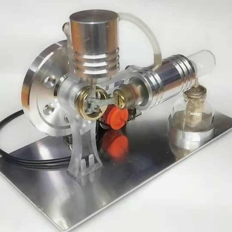 L-shape Single Cylinder Stirling Engine Model with Night Light - stirlingkit