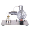 L Type Silver Stirling Engine Generator Model with Bulb Voltage Digital Display Meter - stirlingkit