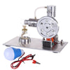 L Type Silver Stirling Engine Generator Model with Bulb Voltage Digital Display Meter - stirlingkit