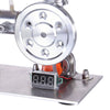 L Type Silver Stirling Engine Generator Model with Bulb Voltage Digital Display Meter - stirlingkit