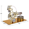 L-Type Single Cylinder Golden Stirling Engine Generator Sterling Model with LED Diode Science Experiment - stirlingkit