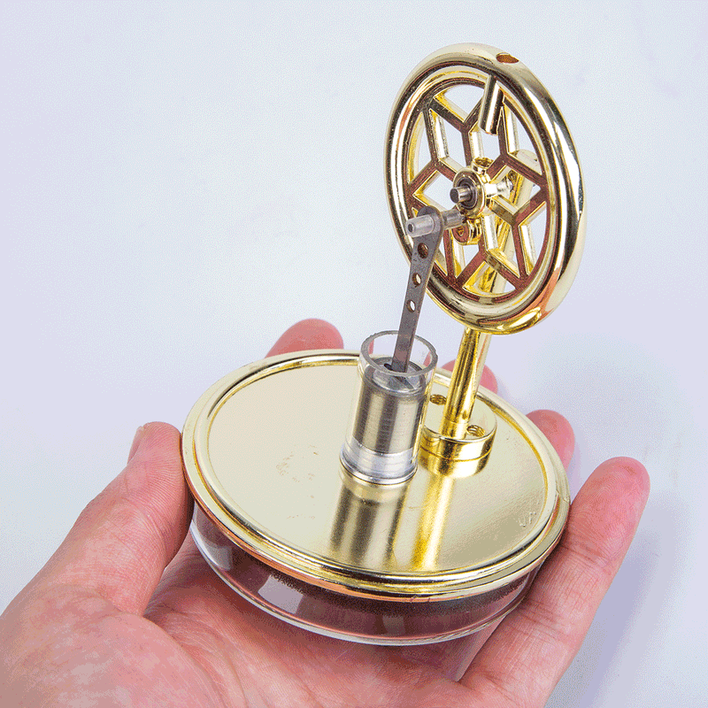 Speed-Controlled Single Cylinder Stirling Engine with Regulator Free Piston  External Combustion Engine - Red - Stirlingkit