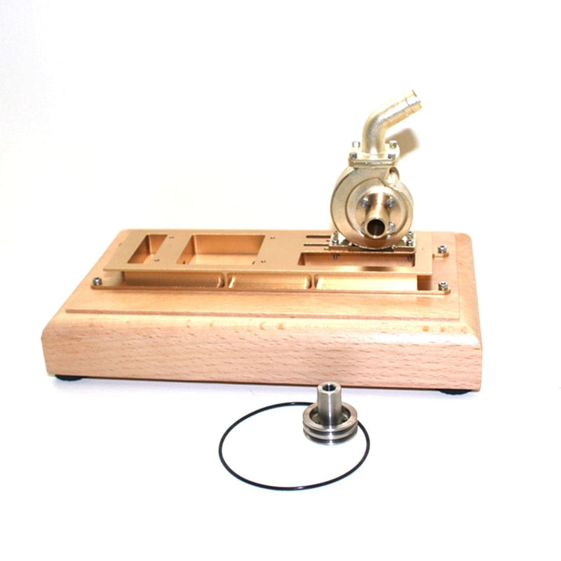 M16 Wooden Base with Water Pump Upgrade Kit for M16C Mini Vertical Gasoline Engine - stirlingkit