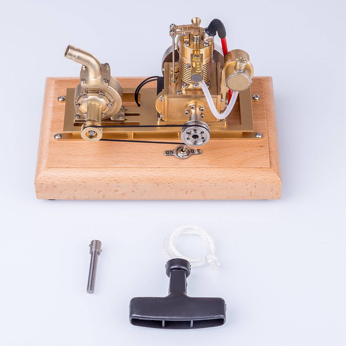 M16C Air-cooled Single-cylinder 4-strokes Mini Vertical Gasoline Speed-controlled IC Engine Model with Water Vane Pump - stirlingkit