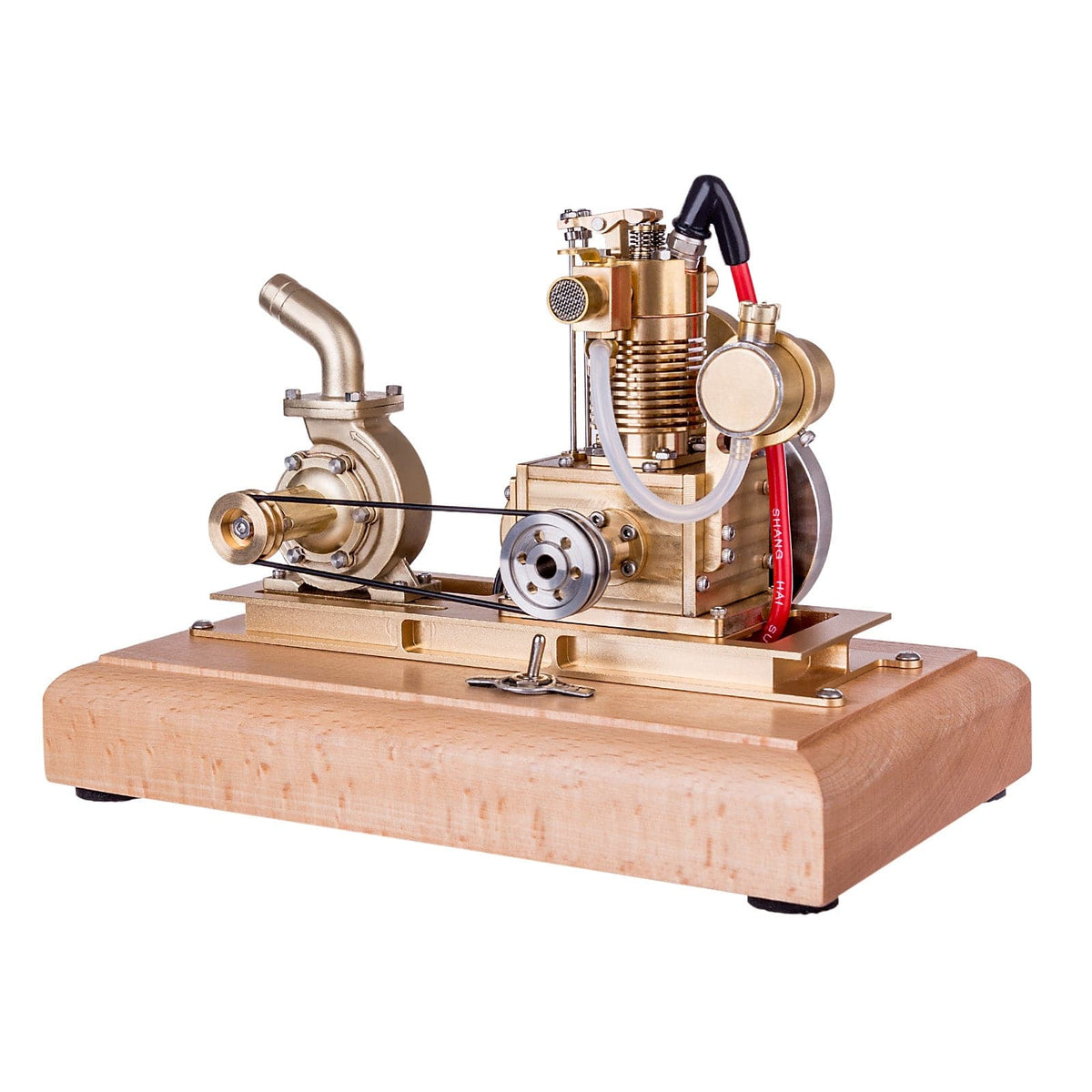 M16C Air-cooled Single-cylinder 4-strokes Mini Vertical Gasoline Speed-controlled IC Engine Model with Water Vane Pump - stirlingkit
