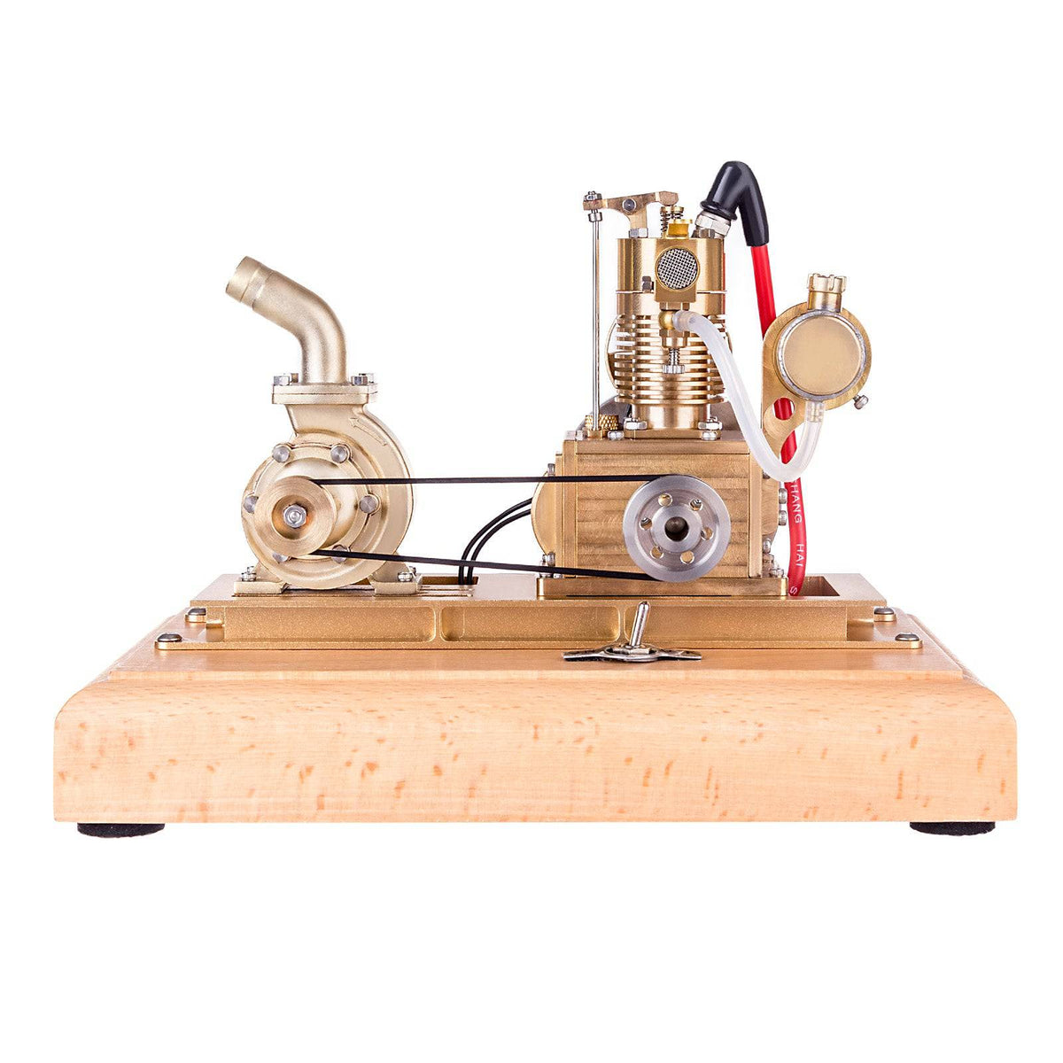 M16C Air-cooled Single-cylinder 4-strokes Mini Vertical Gasoline Speed-controlled IC Engine Model with Water Vane Pump - stirlingkit