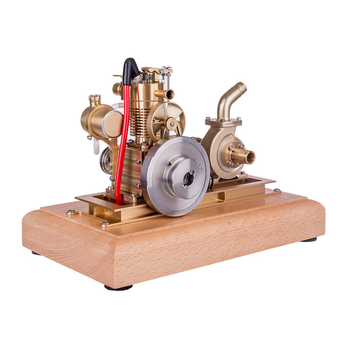 M16C Air-cooled Single-cylinder 4-strokes Mini Vertical Gasoline Speed-controlled IC Engine Model with Water Vane Pump - stirlingkit