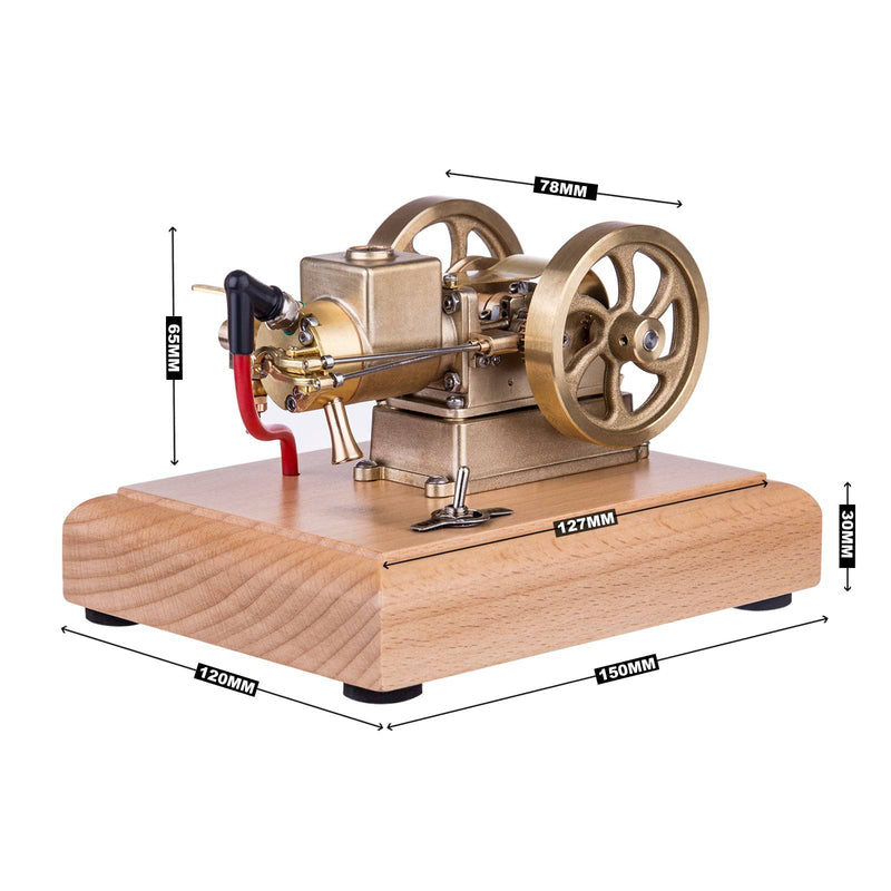 M17B Four Stroke Throttle Governed Micro Horizontal Evaporation Watercooled Metal Gasoline 1.6CC ICE Engine Model - stirlingkit