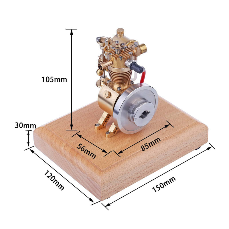 M19 1.6cc SAM Hit and Miss Vertical 4 Stroke Mini Gasoline ICE Engine with Flyball Governor - stirlingkit