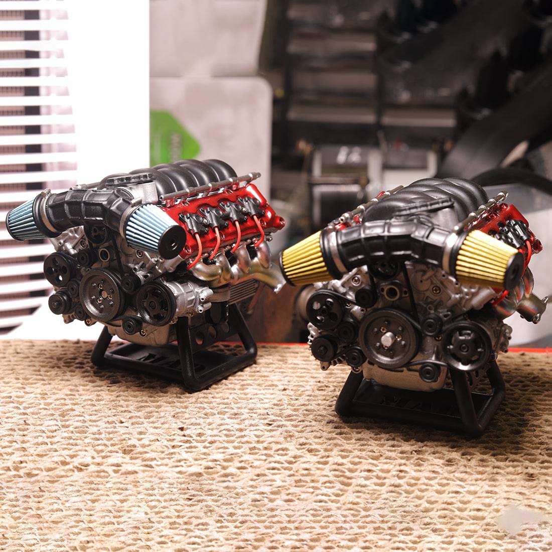 MAD RC Simulated V8 Engine KIT that Works Original Color Unpainted Version - stirlingkit