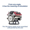 MAD RC Simulated V8 Engine KIT that Works Original Color Unpainted Version - stirlingkit