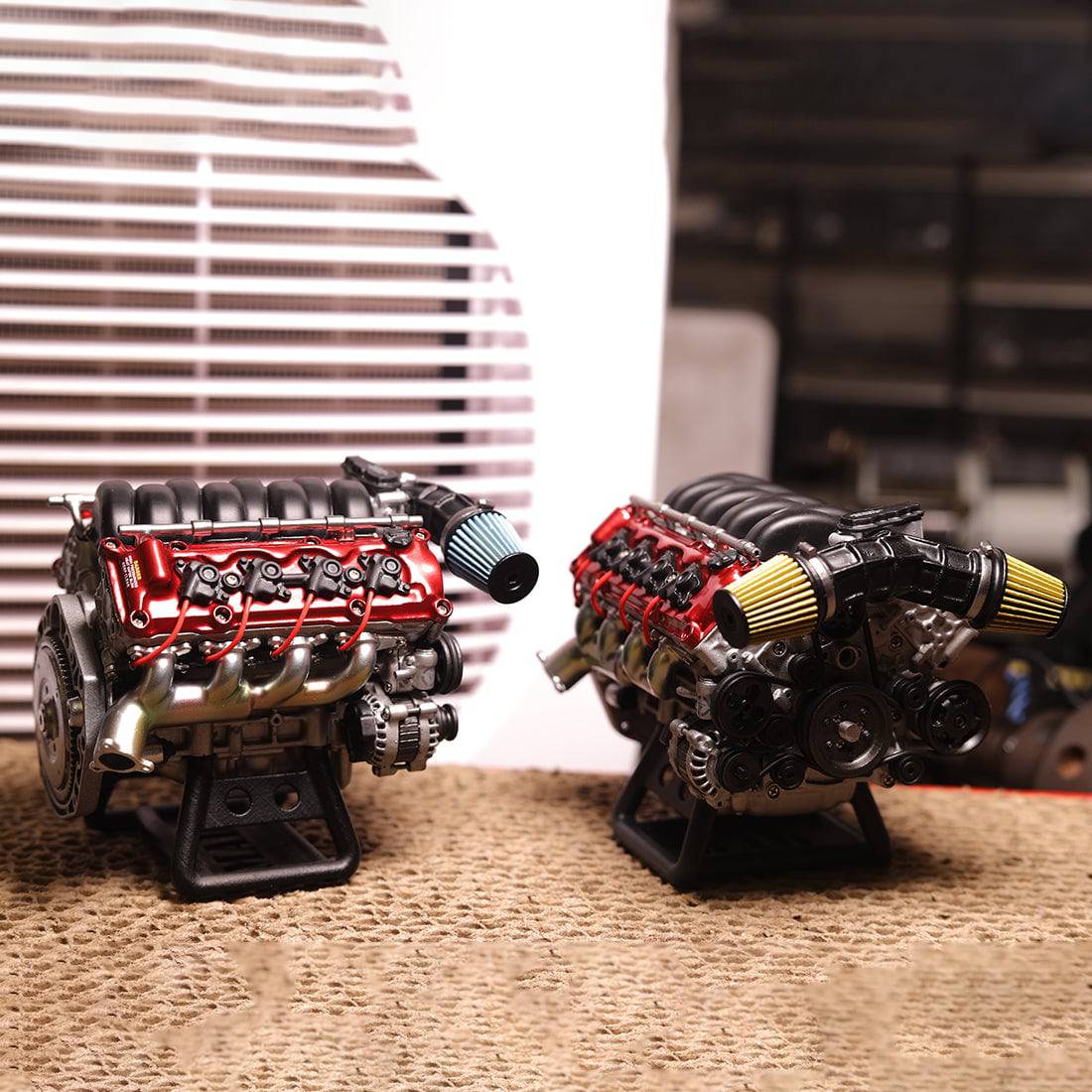 MAD RC Simulated V8 Engine KIT that Works Original Color Unpainted Version - stirlingkit