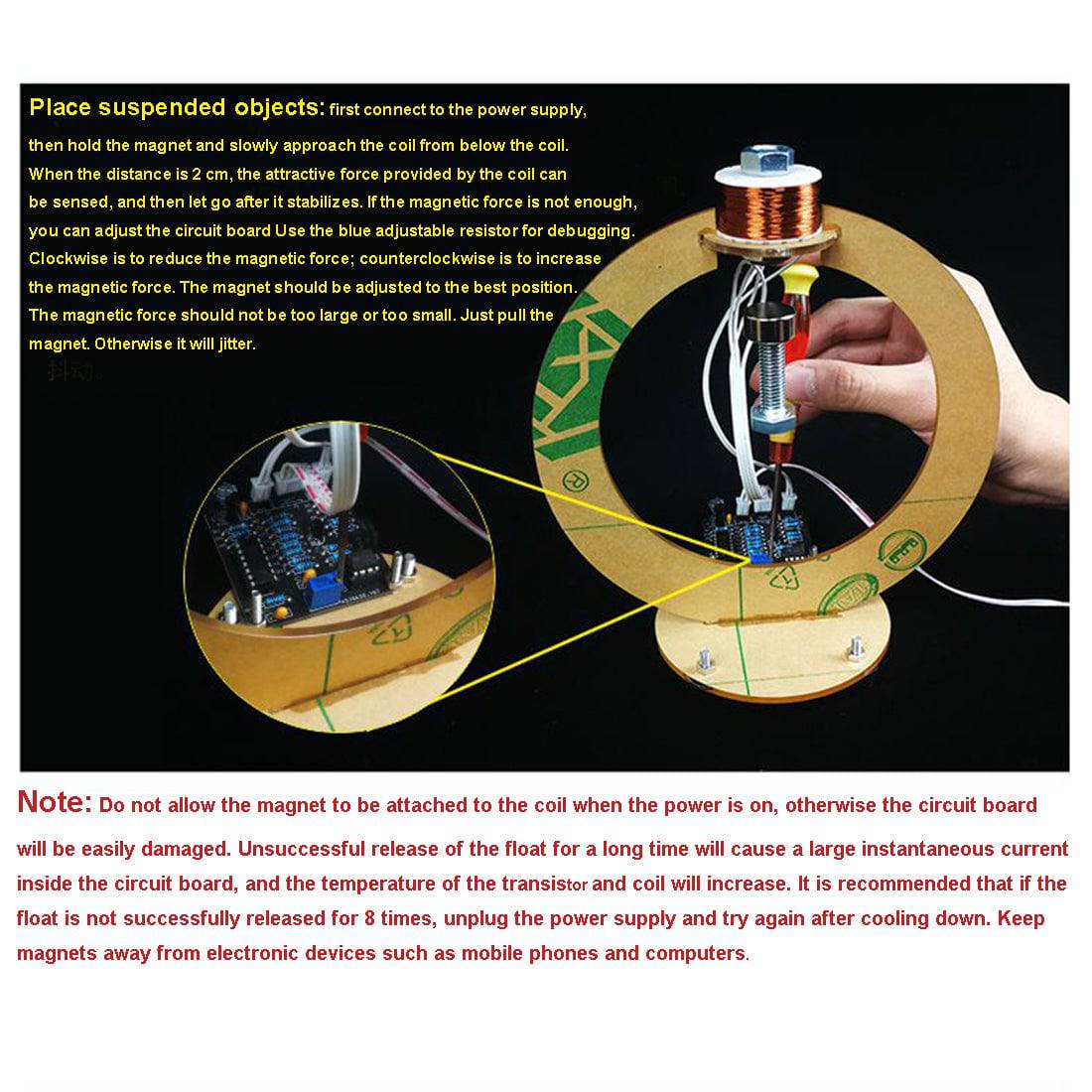 Magnetic Suspension Kit with 12V Power Supply - stirlingkit