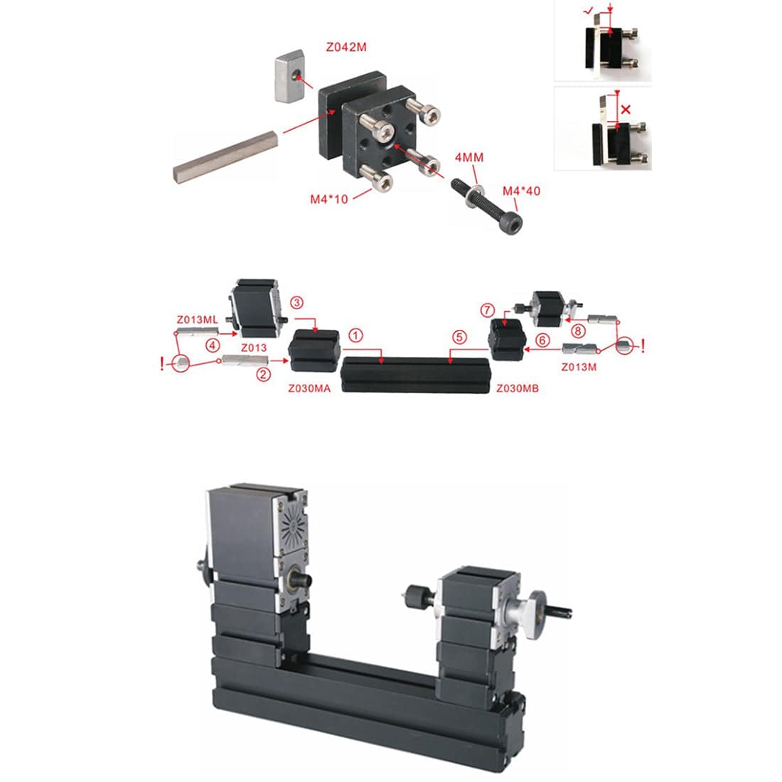 Machine Making Kits Metal Lathe MachiningTool Assembly Model Kits with Base - Stirlingkit