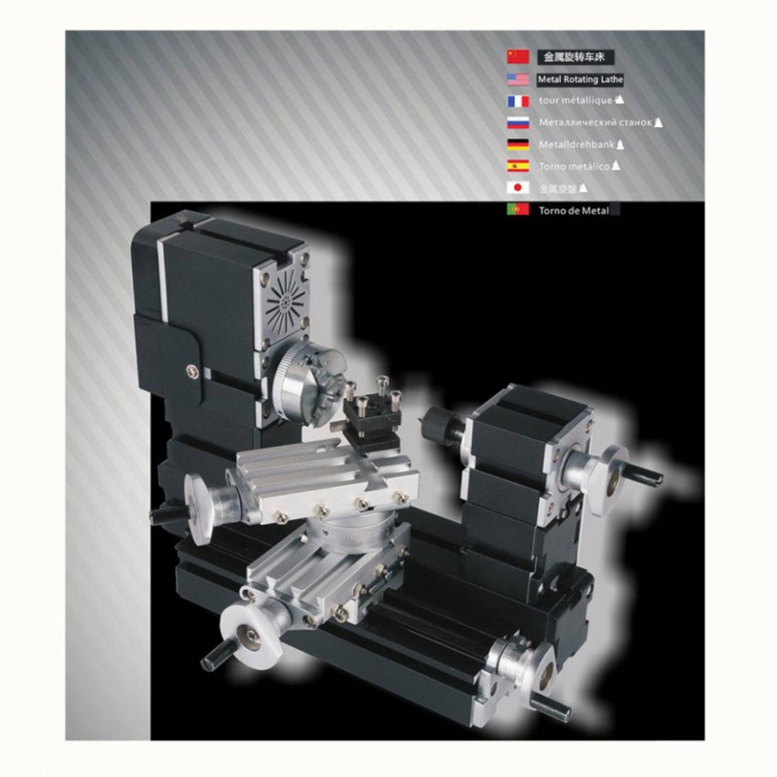 Metal Lathe MachiningTool Assembly Model Kits with Base - stirlingkit