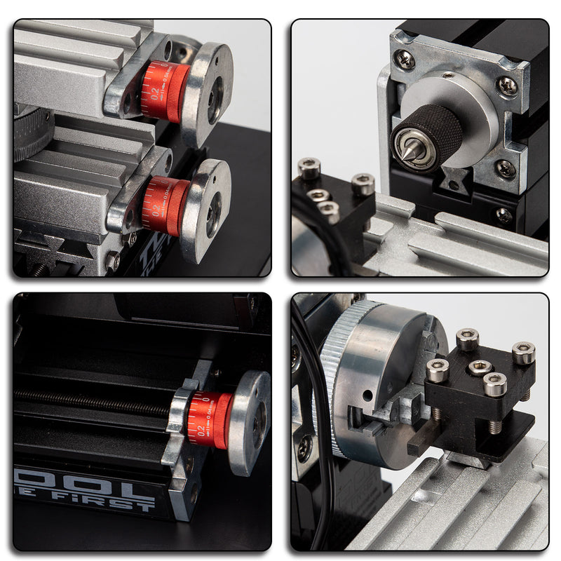 Metal Lathe MachiningTool Assembly Model Kits with Base - stirlingkit