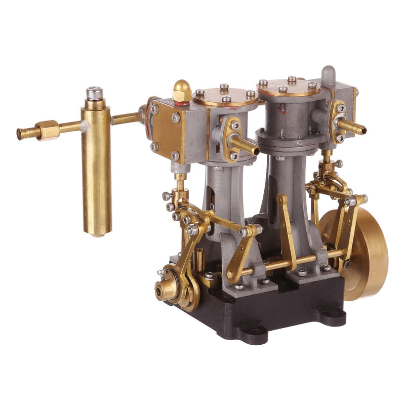 Brass 2 Cylinders Mini Reciprocating Steam Engine with Reversing Gear for RC Ship Boat - stirlingkit