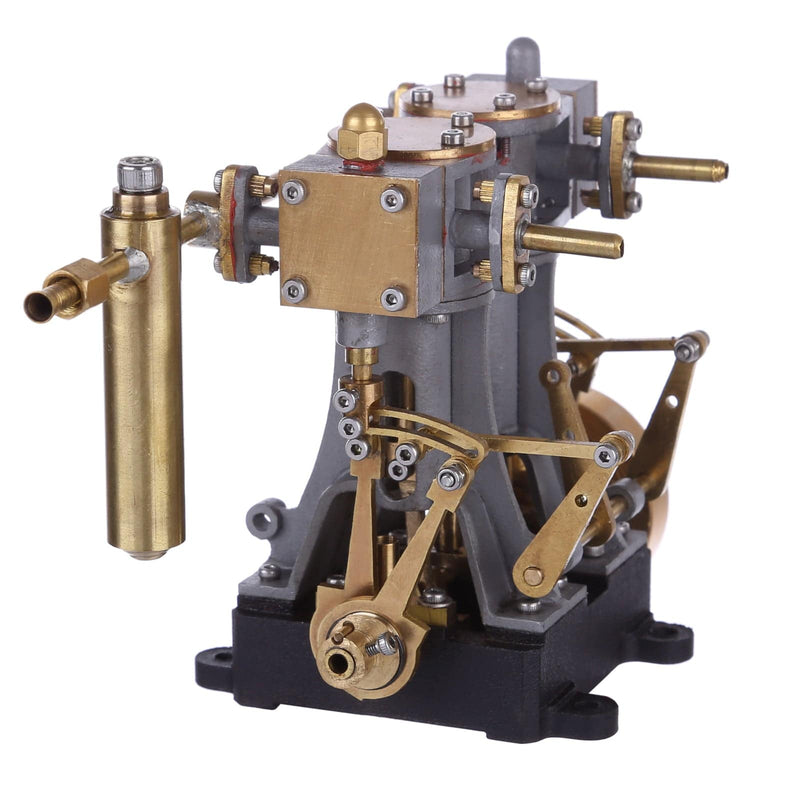 Brass 2 Cylinders Mini Reciprocating Steam Engine with Reversing Gear for RC Ship Boat - stirlingkit