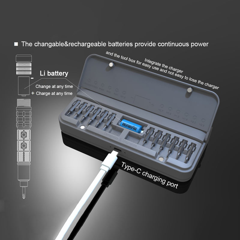 Mini Electric Screwdriver Precision Repair Tool Kit for Model Engine 34-in-1 - stirlingkit