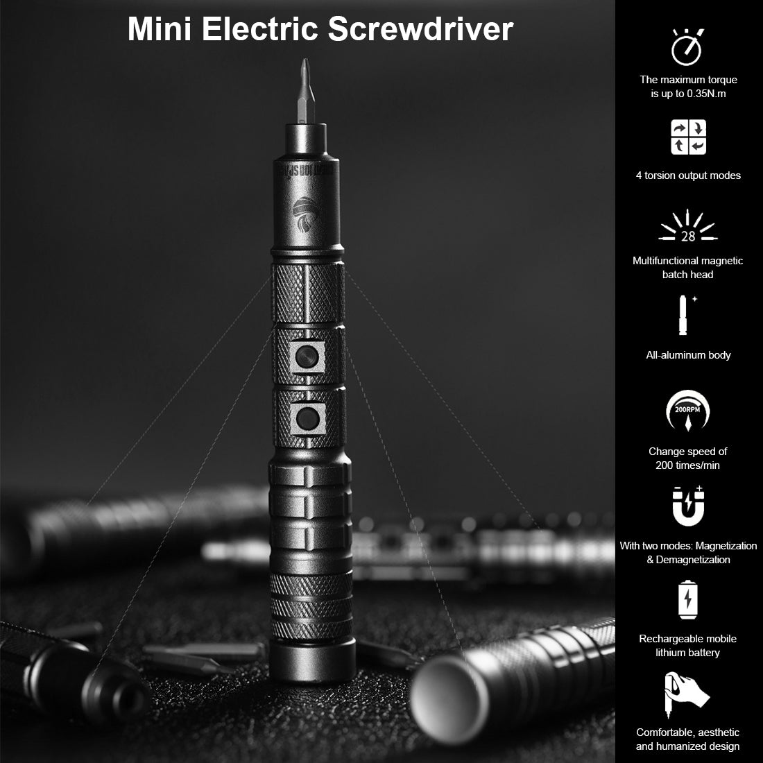 Mini Electric Screwdriver Precision Repair Tool Kit for Model Engine 34-in-1 - stirlingkit
