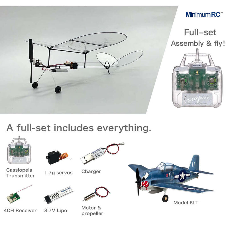MinimumRC Butterfly V1 3CH RC Ultralight Monoplane Mini Fixed-Wing Aircraft Model Toy - stirlingkit