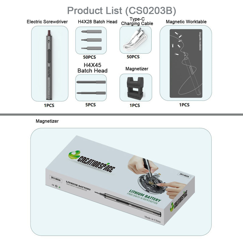 Model Engine Tool LED Mini Electric Screwdriver DIY Tools Set Precision Screwdriver Kit 61-in-1 - stirlingkit