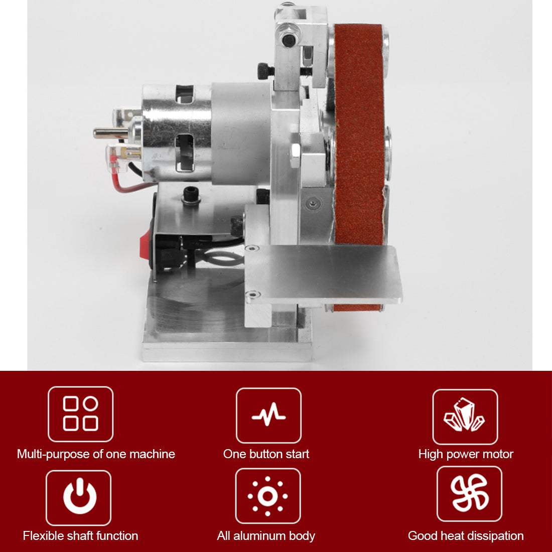 Multifunctional Homemade Mini Belt Sander for Engine Machine DIY Tools - stirlingkit