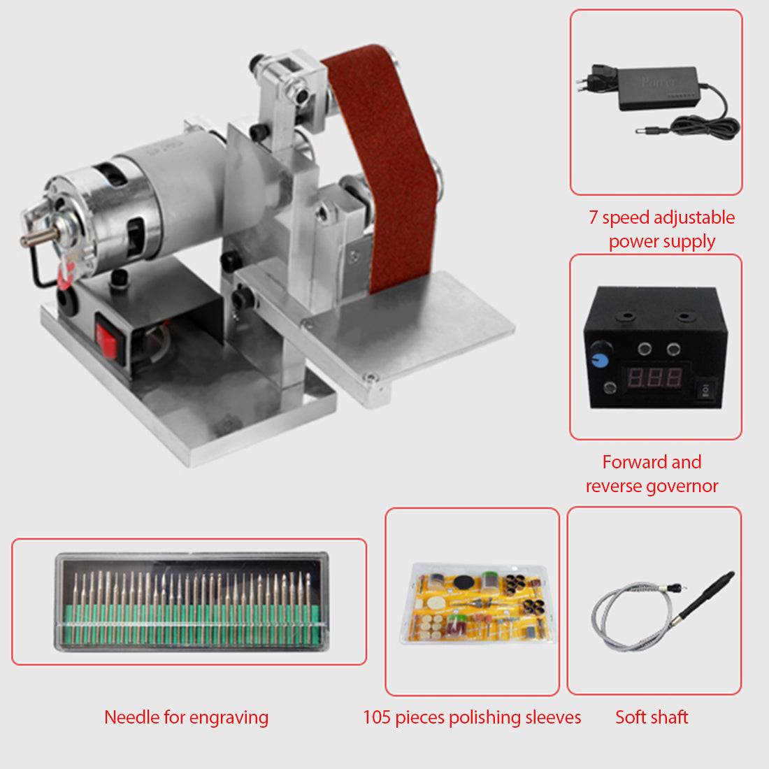Multifunctional Homemade Mini Belt Sander for Engine Machine DIY Tools - stirlingkit
