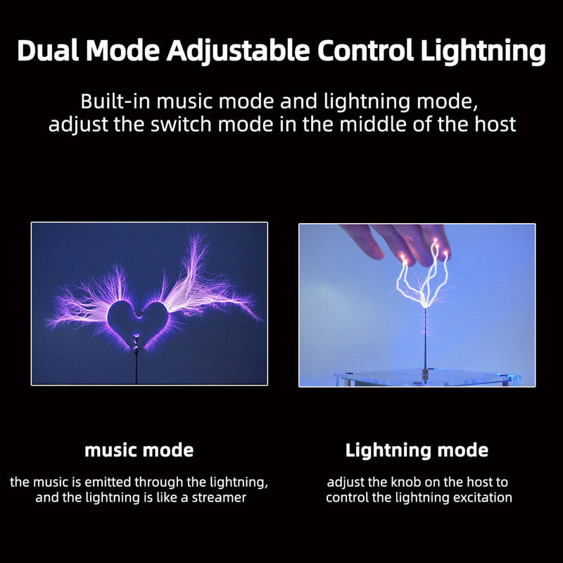 Musicical Tesla Coil Model with Artificial Lightning Experimental Technology Desk Toy - stirlingkit