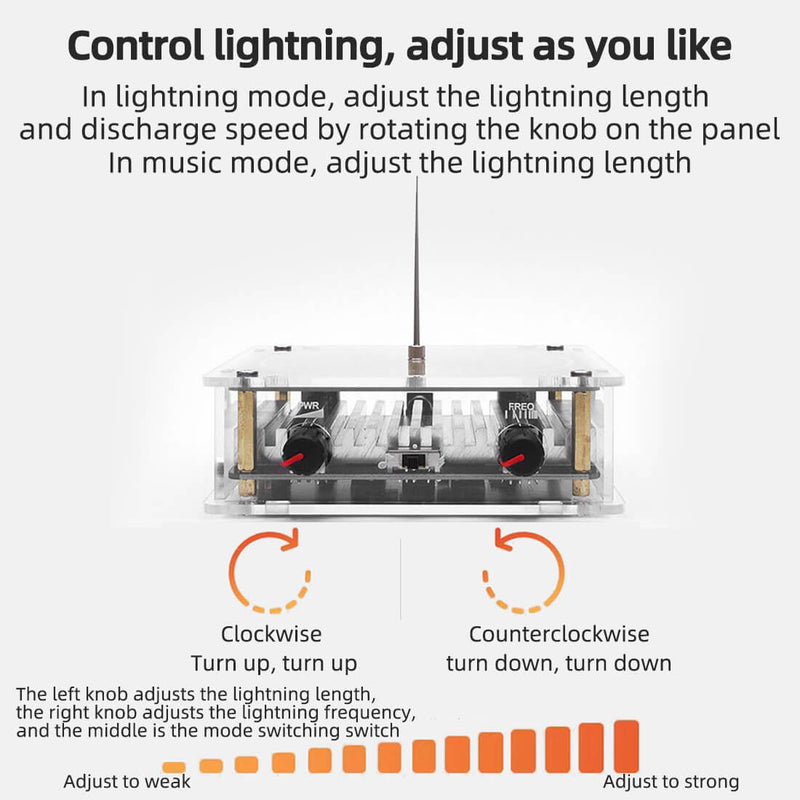 Musicical Tesla Coil Model with Artificial Lightning Experimental Technology Desk Toy - stirlingkit